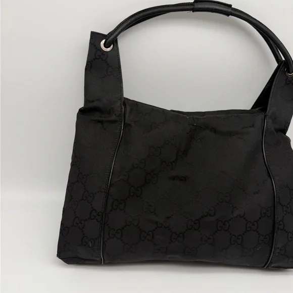 Authentic Gucci Vintage Black GG Monogram Nylon Tote Bag - Picture 3 of 15